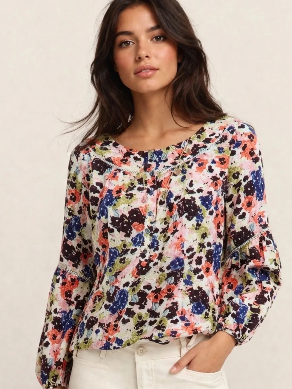 Anthropologie MAEVE Pansy Fields Floral Blouse - Picture 1 of 11